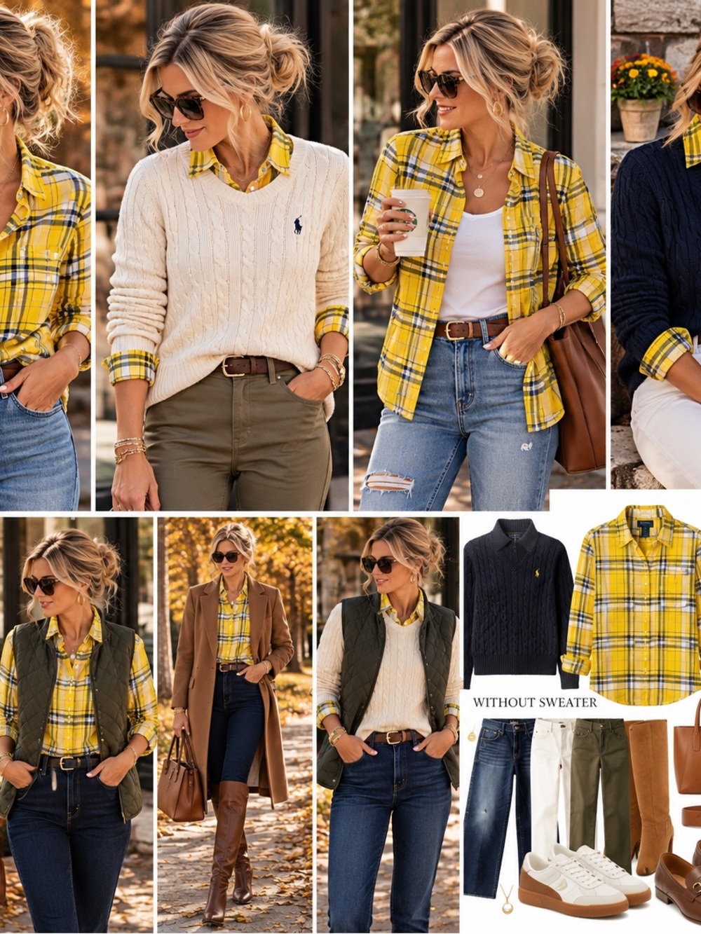 Lauren Ralph Lauren Yellow Plaid Button-Down Shirt